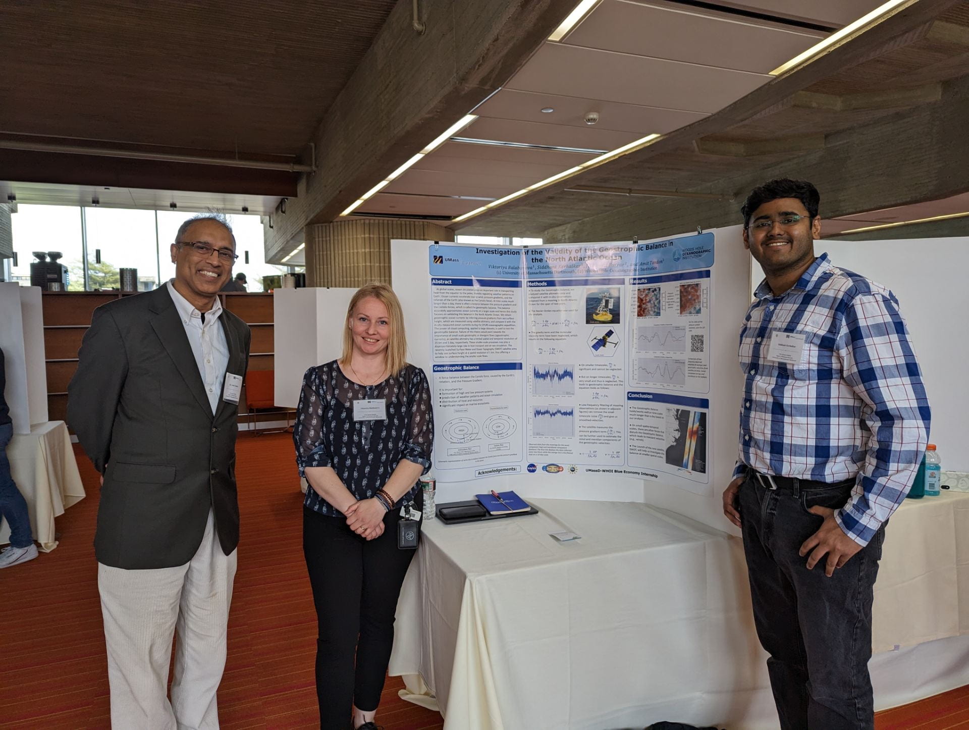 (L-R) Dr. Tandon, Vicky and Sid during Sigma-Xi Exhibit 2023